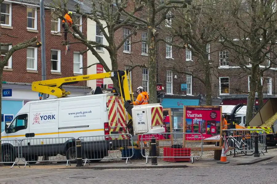 Council highway works on a pavement