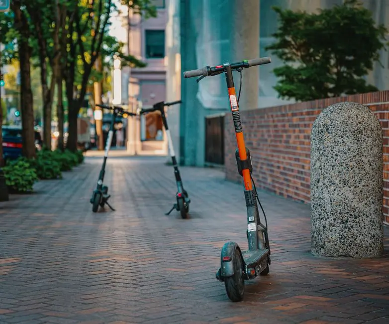 A mobility scooter on a smooth accessible pathway