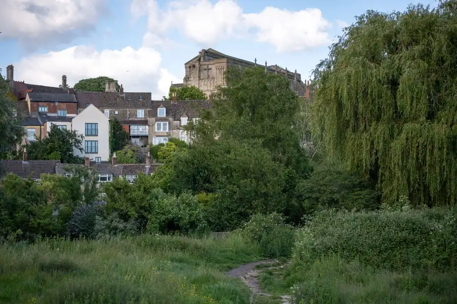 Picturesque abbey town landscape near Sherborne - resin driveways suit the local character