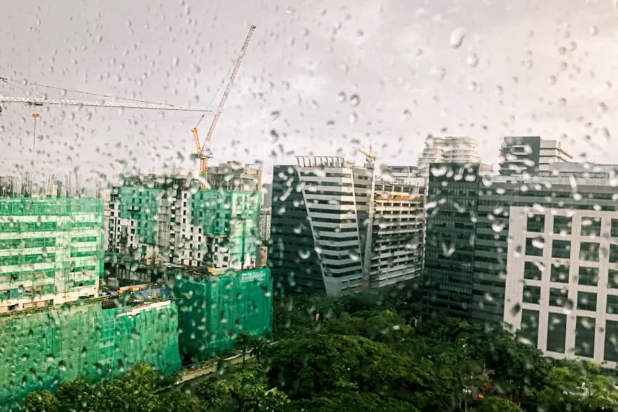 Wet weather on a building site, the main cause of resin installation delays