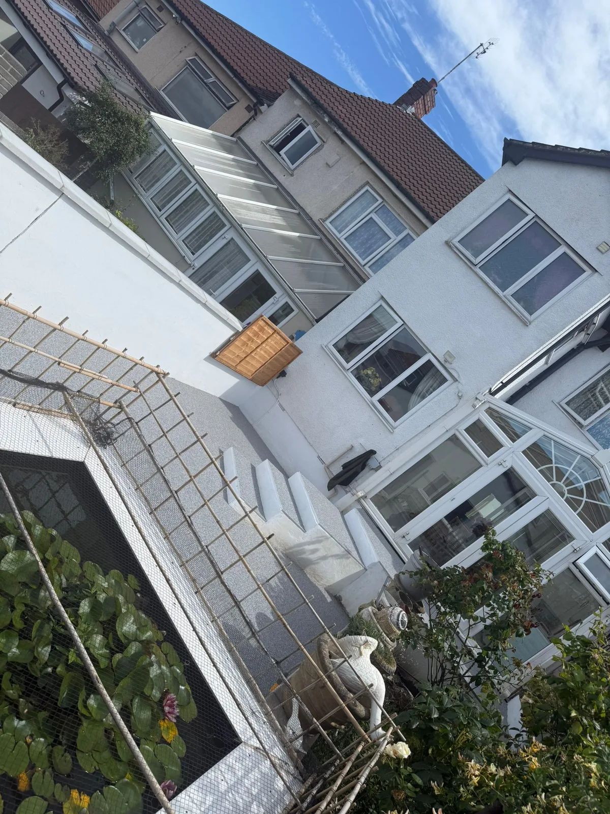 Garden at a Bournemouth terraced house before resin patio installation