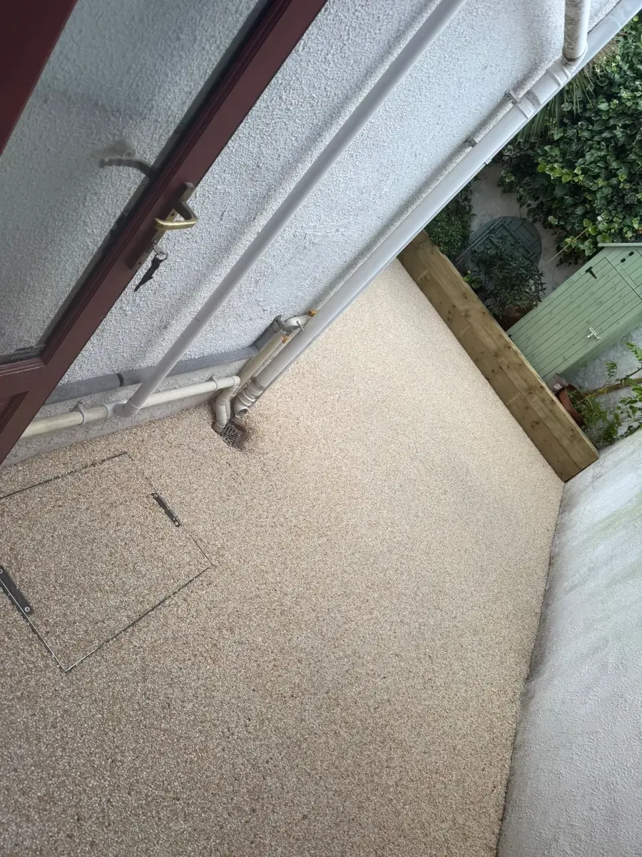 Buff cream resin patio at a Sherborne property