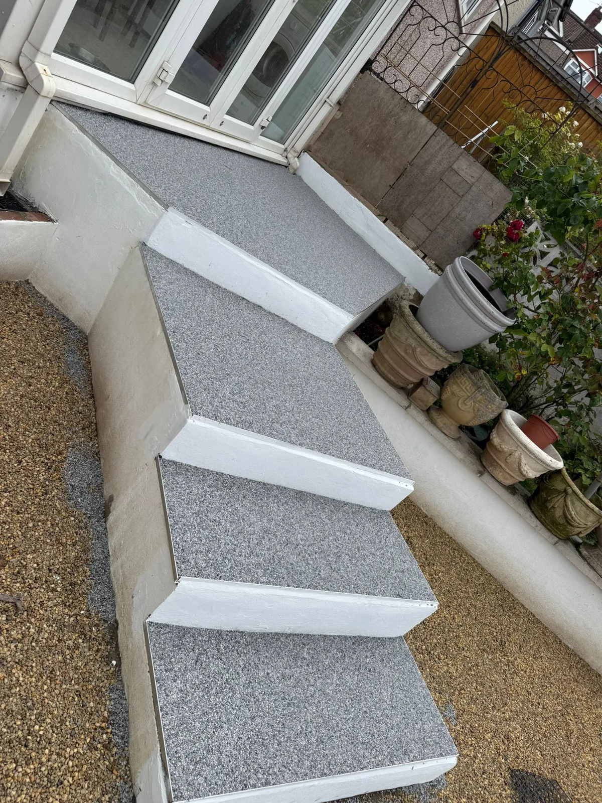 Resin bound steps in charcoal at a Bournemouth property